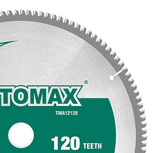 TOMAX 12-Inch 120 Tooth TCG Thin Aluminum and Non-Ferrous Metal Saw Blade with 1-Inch Arbor - Image 2