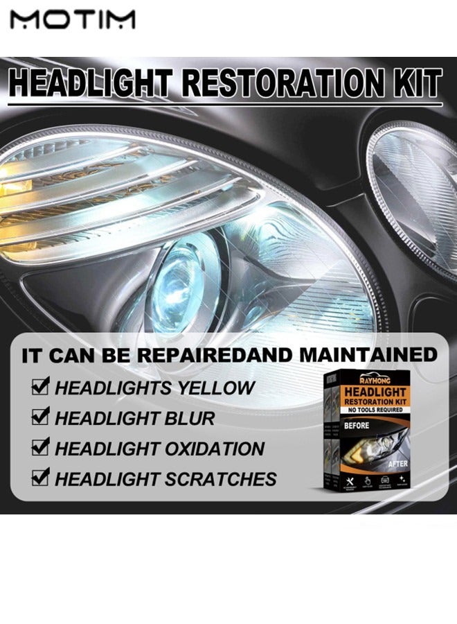 Motim Car Headlight Repair Restoration Kit, Ceramic Trim Coat Kit, Brings Headlights Back to Like New Condition, Restore Cloudy Dull and Yellowed Lens - Image 3