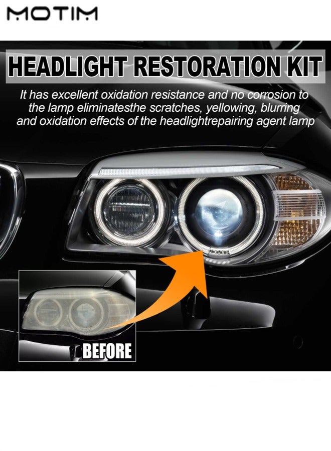 Motim Car Headlight Repair Restoration Kit, Ceramic Trim Coat Kit, Brings Headlights Back to Like New Condition, Restore Cloudy Dull and Yellowed Lens - Image 4