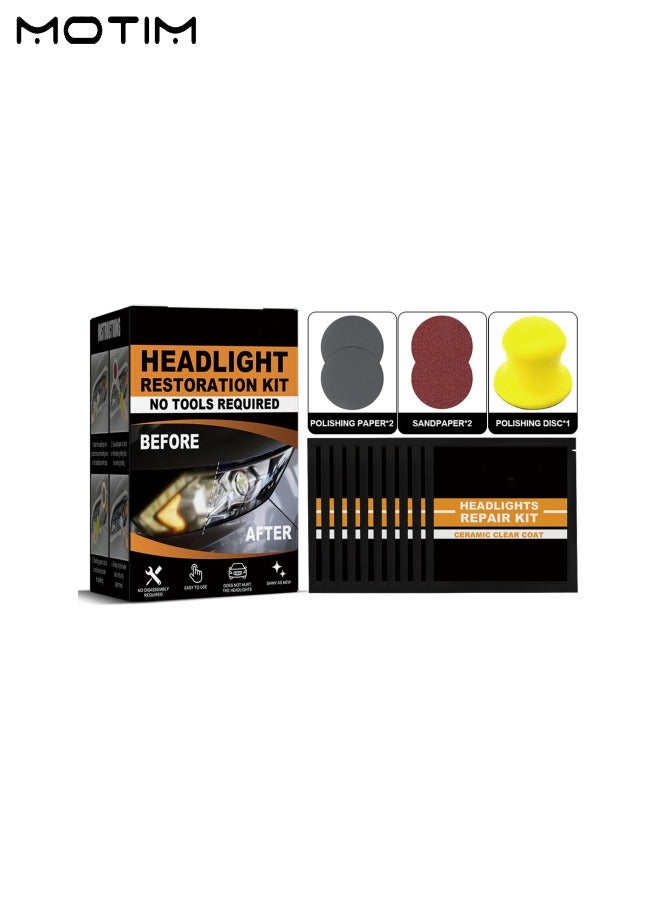 Motim Car Headlight Repair Restoration Kit, Ceramic Trim Coat Kit, Brings Headlights Back to Like New Condition, Restore Cloudy Dull and Yellowed Lens - Image 1