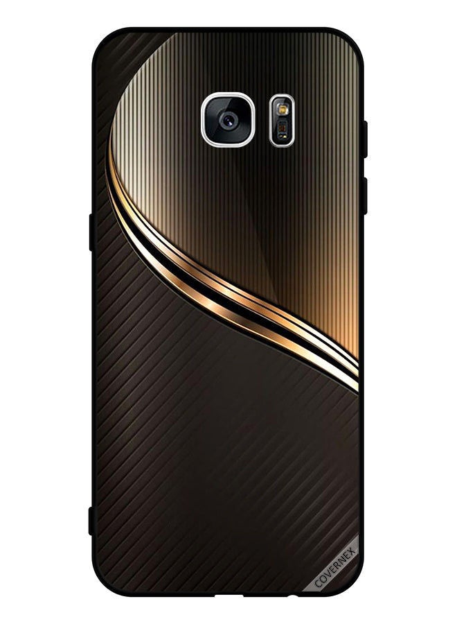 Covernex Protective Case Cover For Samsung Galaxy S7 edge Dark Golden Steal Pattern  - Image 1