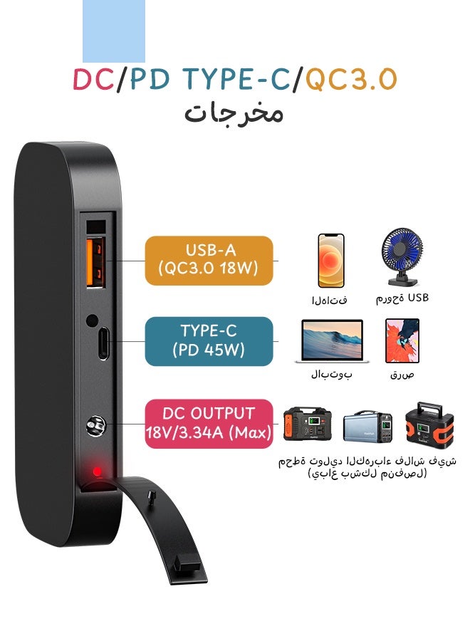 FlashFish لوحة شمسية TSP60W بقدرة 18 فولت 60 وات، لوحة شمسية قابلة للطي، متوافقة مع إدخال التيار المستمر 9 فولت ~ 18 فولت، DC5521، متينة للشحن في الهواء الطلق - Image 2