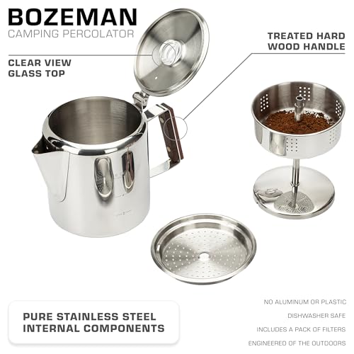 COLETTI Bozeman Percolator Coffee Pot — NO Aluminum or Plastic [6 cup] - Image 2