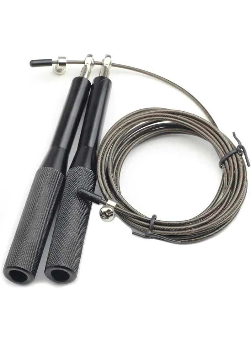 كيوشوب حبل قفز احترافي قابل للتعديل بسلك ستيل ومقابض معدنية – Speed Jump Rope ببيرنج مزدوج 360° – حبل نط سريع للكارديو وحرق الدهون وتمارين اللياقة - Image 1