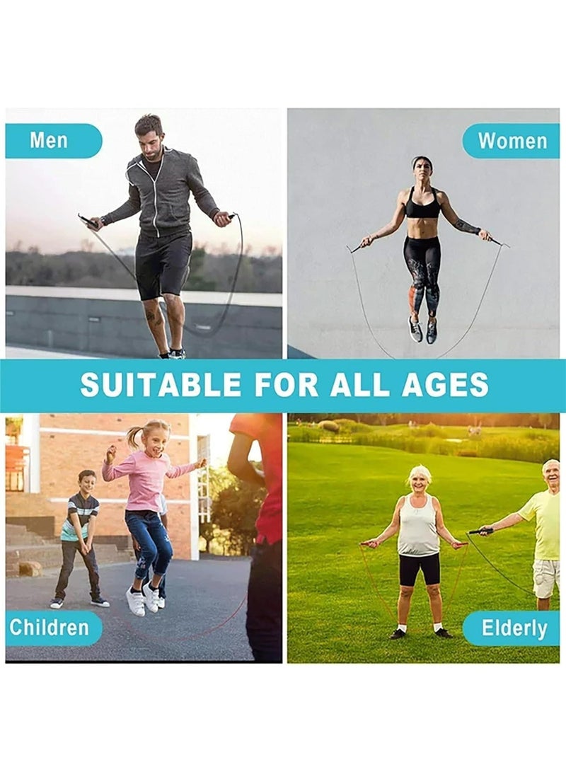 كيوشوب حبل قفز احترافي قابل للتعديل بسلك ستيل ومقابض معدنية – Speed Jump Rope ببيرنج مزدوج 360° – حبل نط سريع للكارديو وحرق الدهون وتمارين اللياقة - Image 2