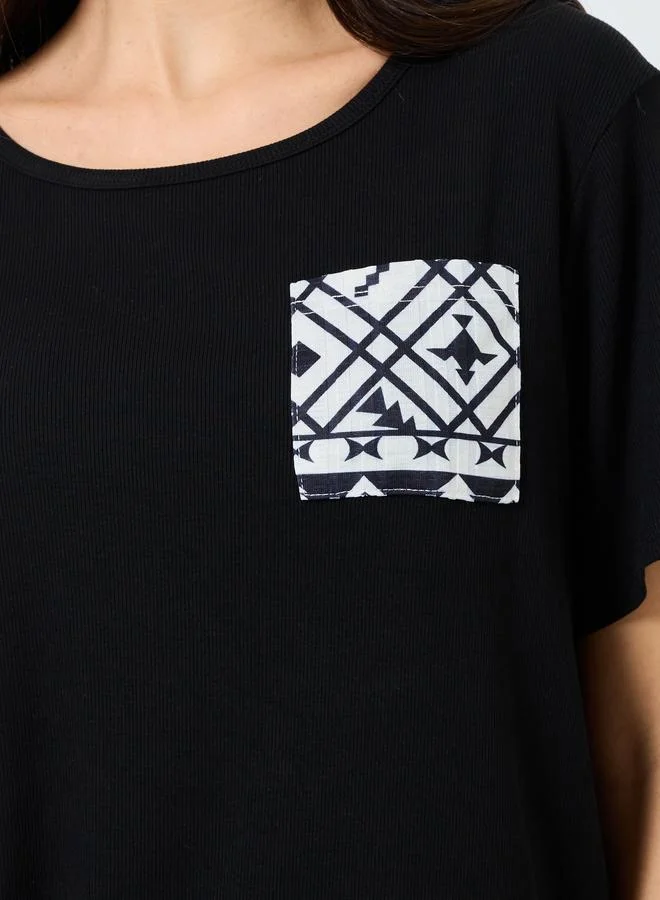 Take Two Take Two Graphic Pocket Detail T-Shirt and Pyjama Set