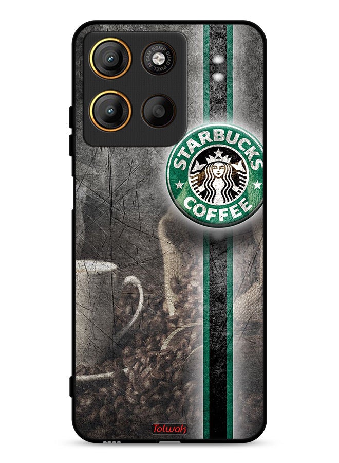 Tolwak Motorola Moto G15 Protective Case Cover Coffee Art