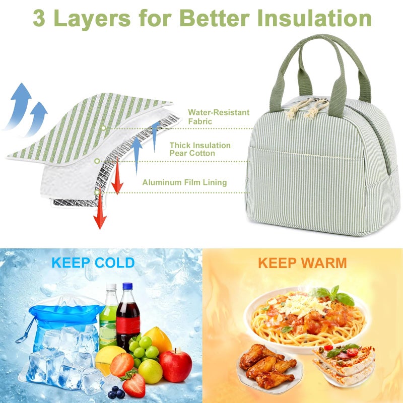 Bluboon Lunch Box for Women Cute Lunch Bag Reusable Insulated Lunch Bags Large Capacity Lunchbox Cooler for Work Picnic or Travel gifts for women - Image 3