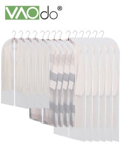 VAOdo 14PCS Clothes Dust Covers Large Medium and Small 3 Sizes Transparent Breathable Hanging Zip Clothes Storage Cover  - Image 1