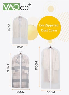 VAOdo 14PCS Clothes Dust Covers Large Medium and Small 3 Sizes Transparent Breathable Hanging Zip Clothes Storage Cover  - Image 4