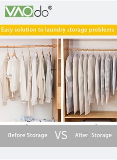 VAOdo 14PCS Clothes Dust Covers Large Medium and Small 3 Sizes Transparent Breathable Hanging Zip Clothes Storage Cover  - Image 5
