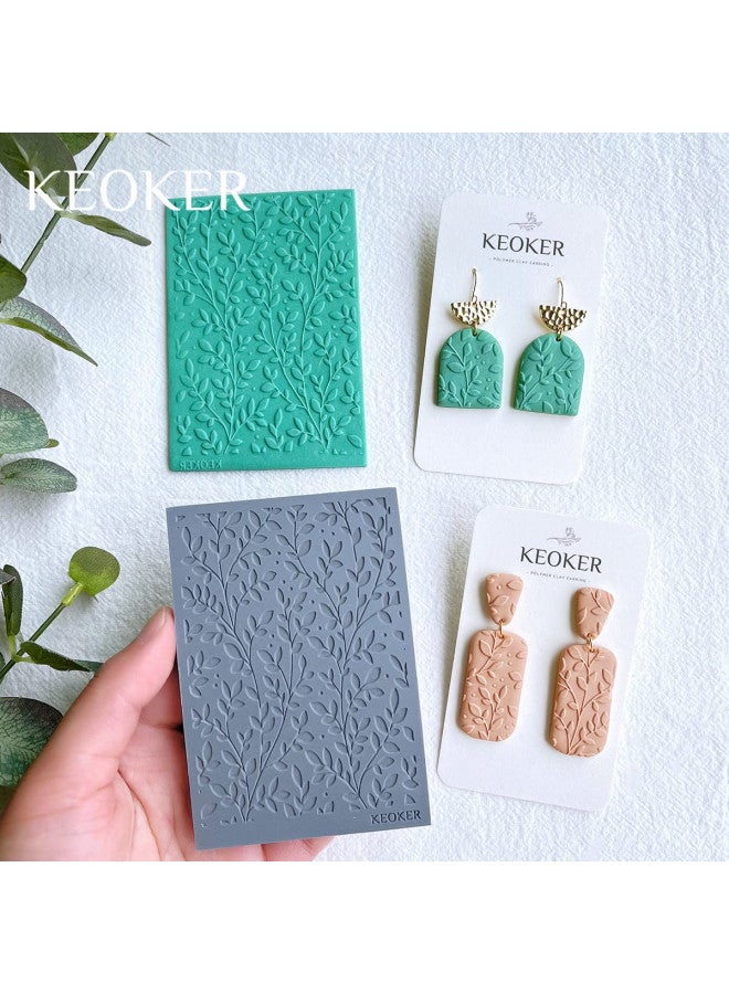 Keoker Polymer Clay Texture Sheets, Clay Texture Mat for Making Earrings Jewerly, Polymer Clay Earrings Tools (No. 7-8) - Image 3