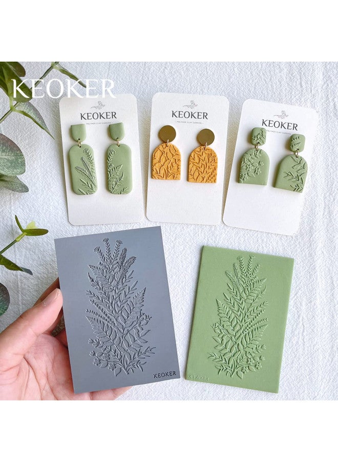 Keoker Polymer Clay Texture Sheets, Clay Texture Mat for Making Earrings Jewerly, Polymer Clay Earrings Tools (No. 7-8) - Image 4