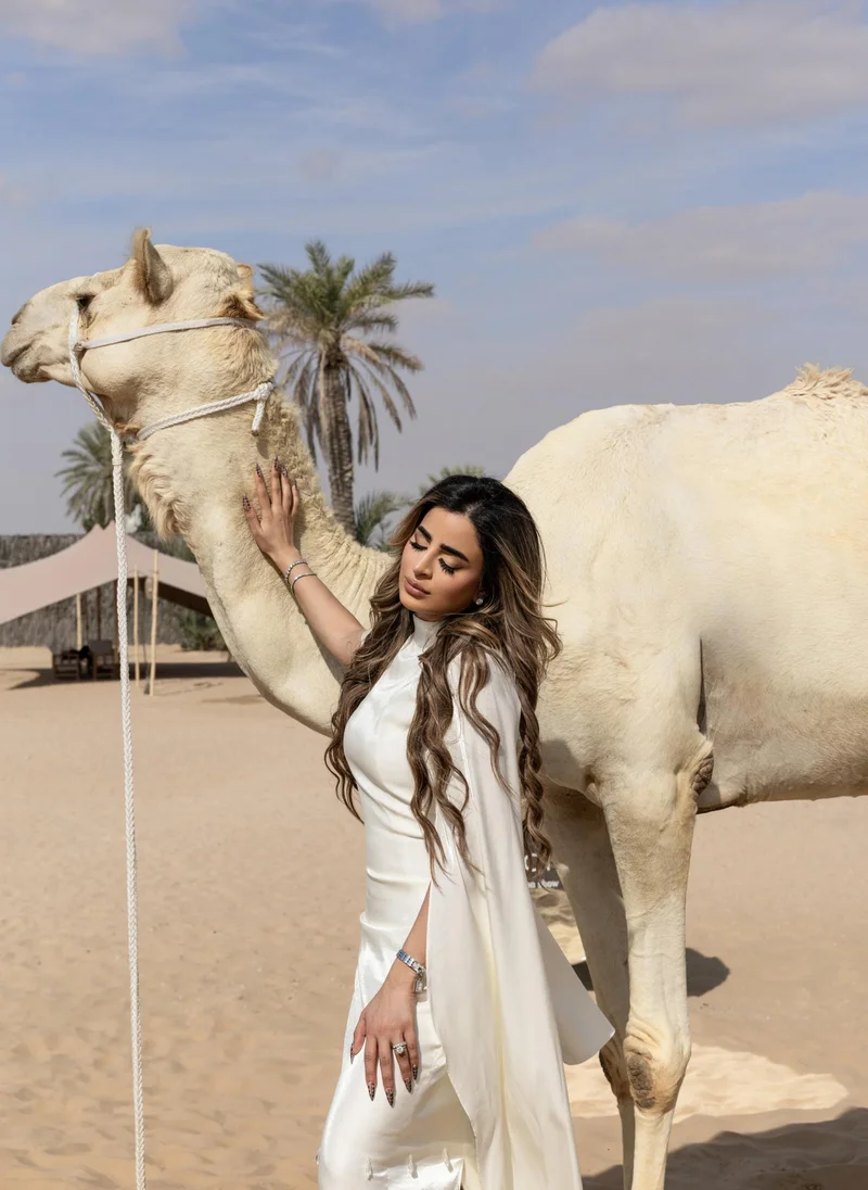 Lichi  Maxi dress with loose sleeves and skirt embellishment for Women | Best Price UAE