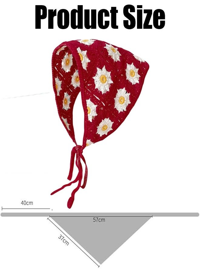KalamkariX Crochet Headband for Women, Crochet Headband, Bandanas for Women, Stylish Head Scarf, Floral Bandana Scarf for All Occasions - Image 2