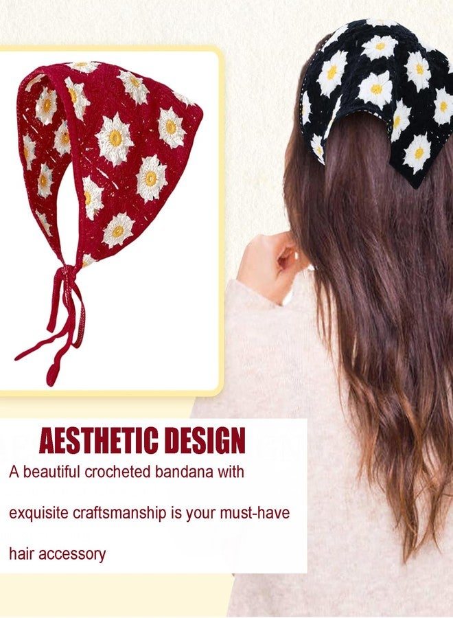 KalamkariX Crochet Headband for Women, Crochet Headband, Bandanas for Women, Stylish Head Scarf, Floral Bandana Scarf for All Occasions - Image 5