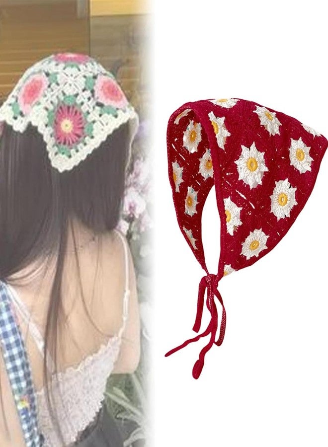 KalamkariX Crochet Headband for Women, Crochet Headband, Bandanas for Women, Stylish Head Scarf, Floral Bandana Scarf for All Occasions - Image 3