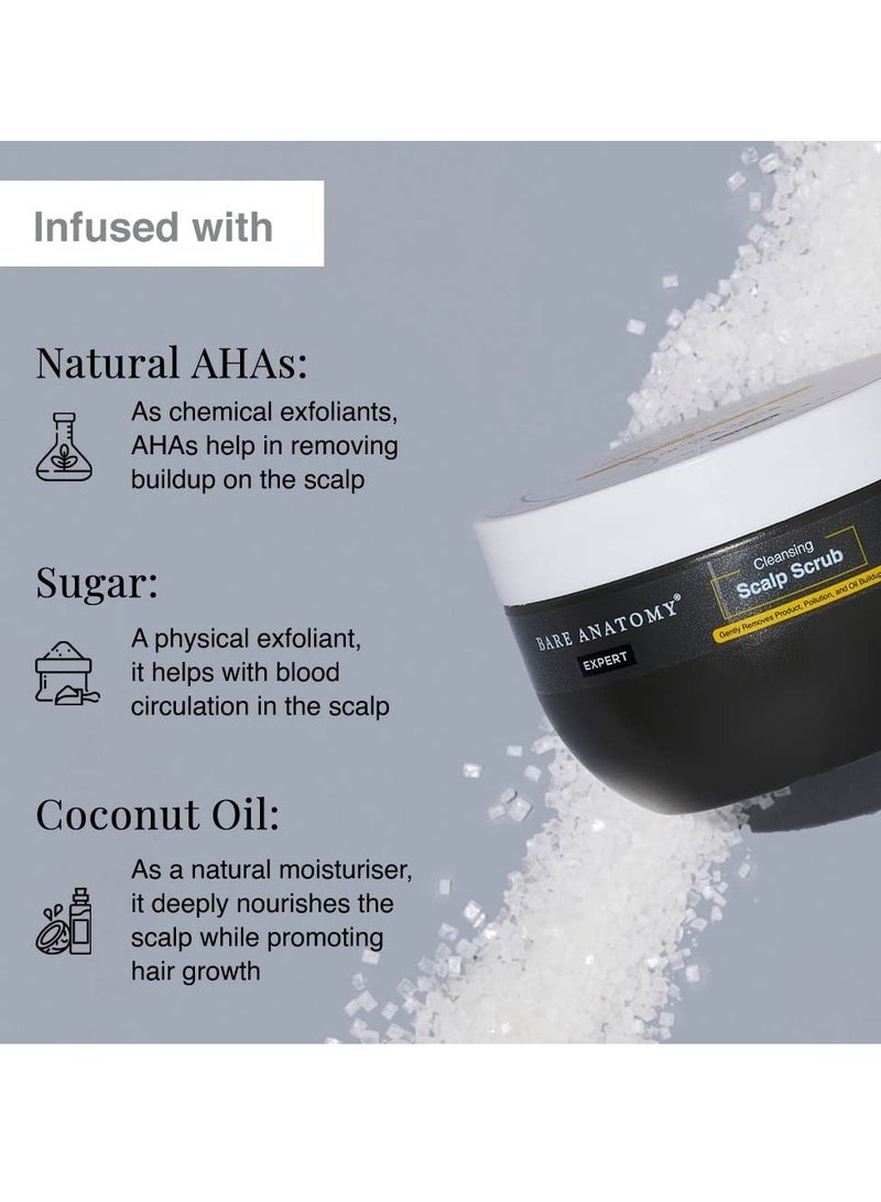 Bare Anatomy Scalp Scrub with Natural AHAs Coconut Sugar 250g - Image 4