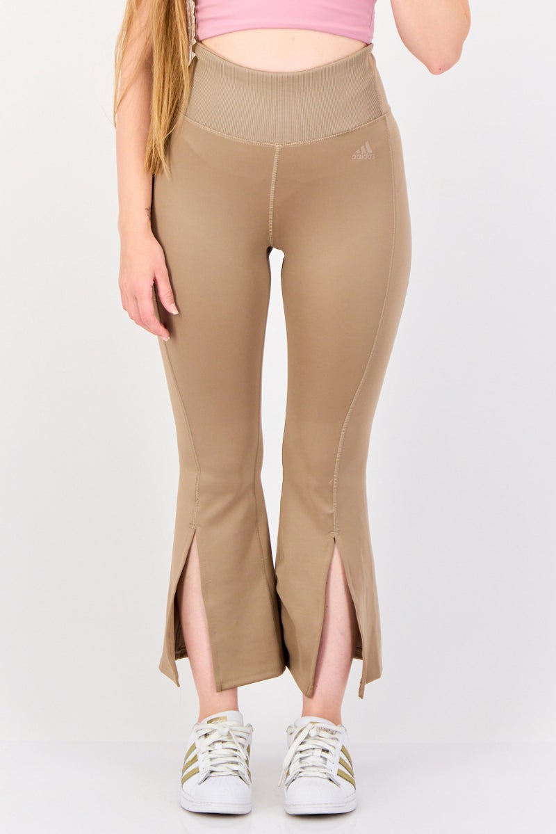 Adidas Women Sportswear Fit Outdoor Leggings, Tan  - Image 1