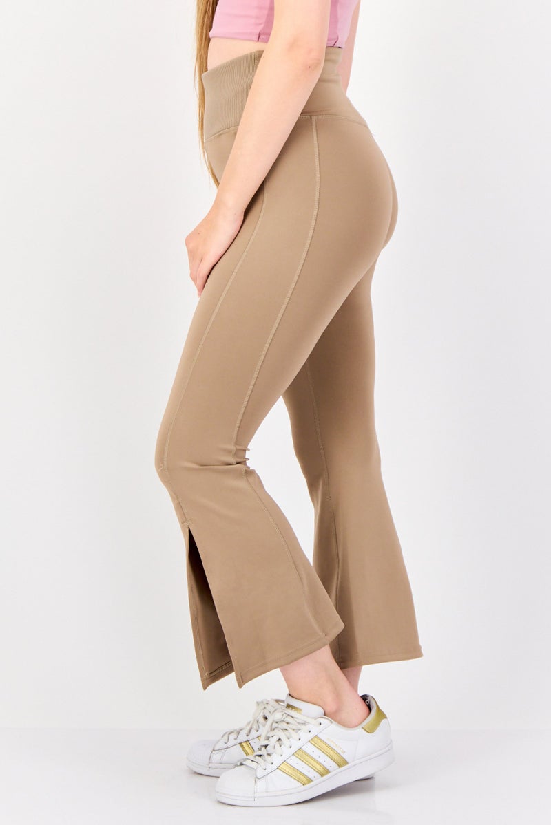 Adidas Women Sportswear Fit Outdoor Leggings, Tan  - Image 2