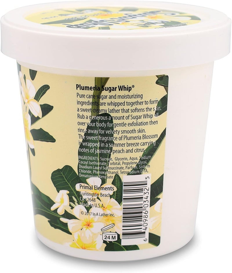 Primal Elements Plumeria Sugar Whip - 10 Ounce Moisturizing Body Scrub - Image 2