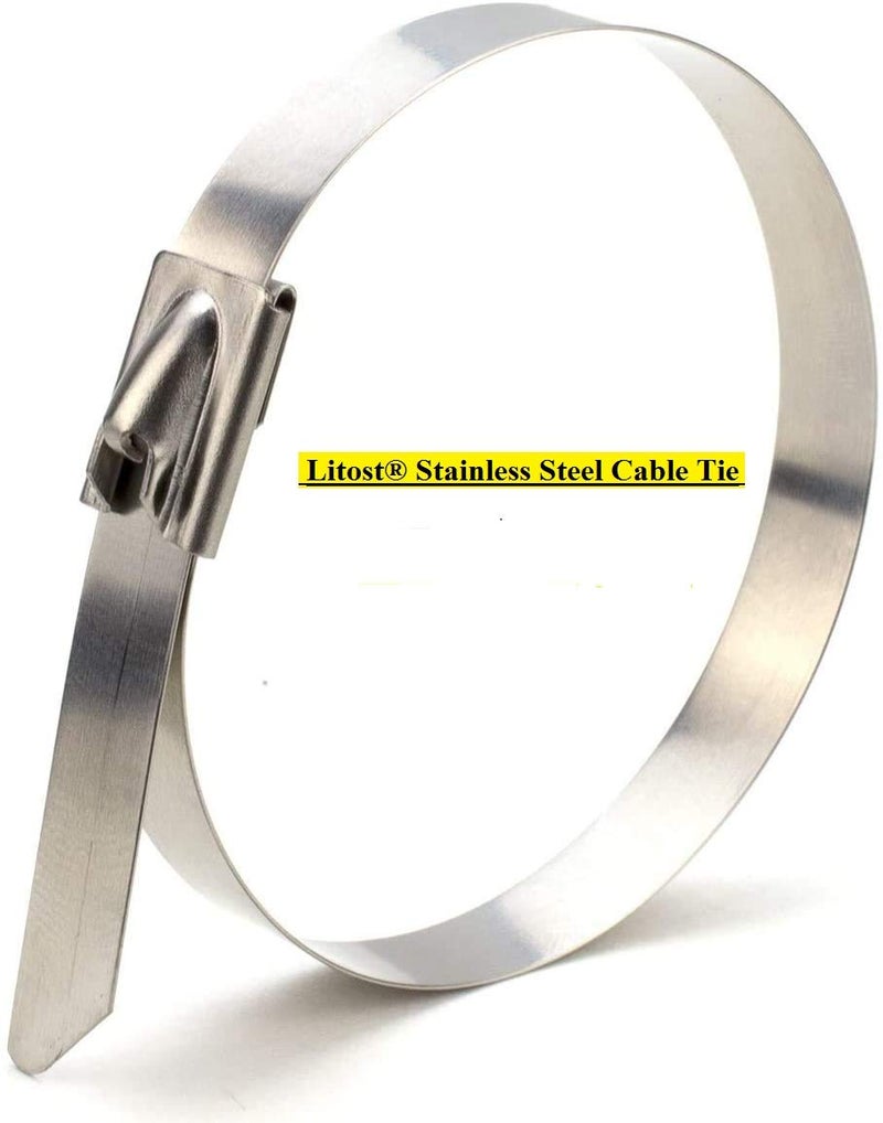 Litost® Stainless Steel Cable Tie Ball Lock Type SS316 (Uncoated) SS Locking Cable Zip Tie Size 100MM /4 Inch/Pack of = 25 Nos. - Image 1