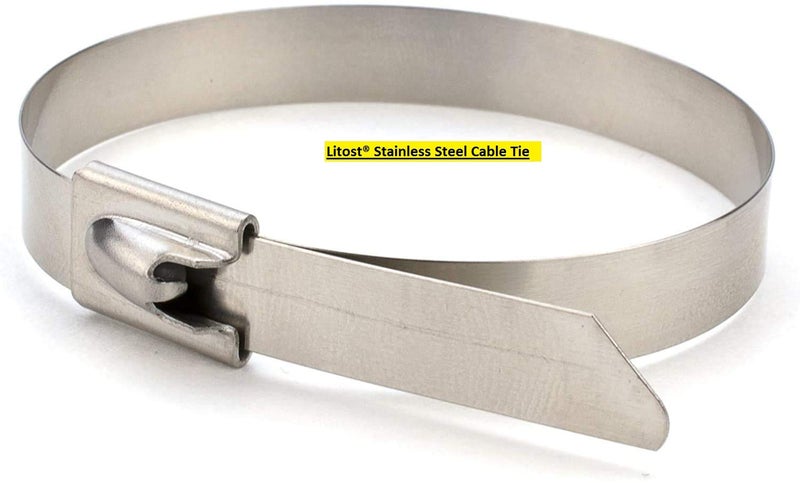 Litost® Stainless Steel Cable Tie Ball Lock Type SS316 (Uncoated) SS Locking Cable Zip Tie Size 100MM /4 Inch/Pack of = 25 Nos. - Image 3