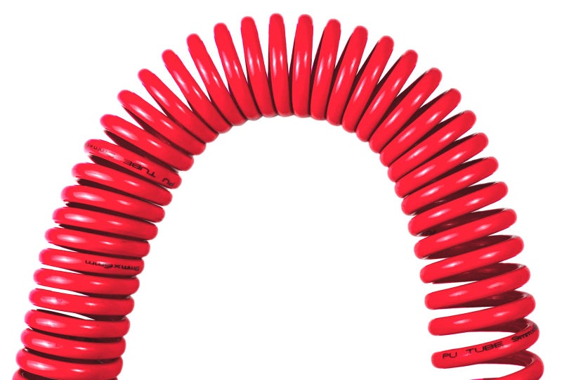 YOTOO Polyurethane Recoil Air Hose, Air Compressor Hose 1/4" Inner Diameter by 25' Long with Bend Restrictor, 1/4" Industrial Quick Coupler and Plug, Red - Image 2