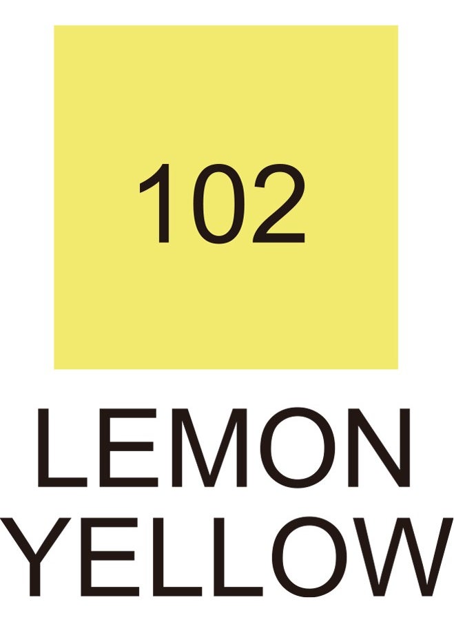 Zig Kurecolor Fine&brush For Manga Double Sided Pen N:102 Lemon Yellow  - Image 2