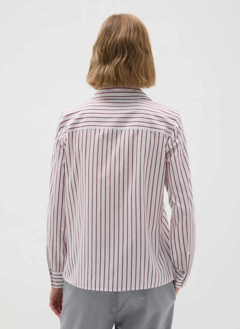 Ovs  MULTICOLOUR COTTON BLEND SLIM FIT SHIRT for Women | Best Price UAE