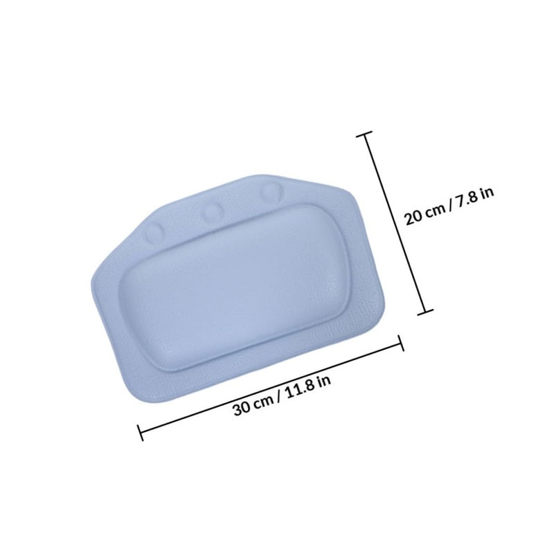 Bathtub Pillows with Suction Cups Blue and White Foam Headrest Cushion for Relaxing Bath - Image 3