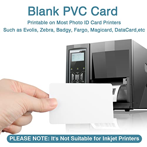 CAETOUNG 100 Pack Premium Blank PVC Cards, CAETOUNG CR80 30 Mil Graphic Quality White Plastic Cards for Photo ID Badge Printers - Image 4