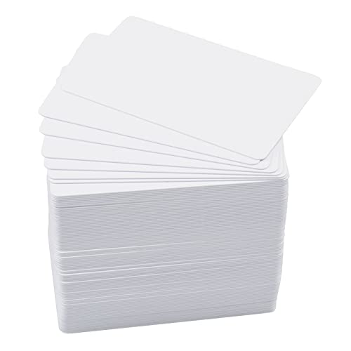 CAETOUNG 100 Pack Premium Blank PVC Cards, CAETOUNG CR80 30 Mil Graphic Quality White Plastic Cards for Photo ID Badge Printers - Image 1