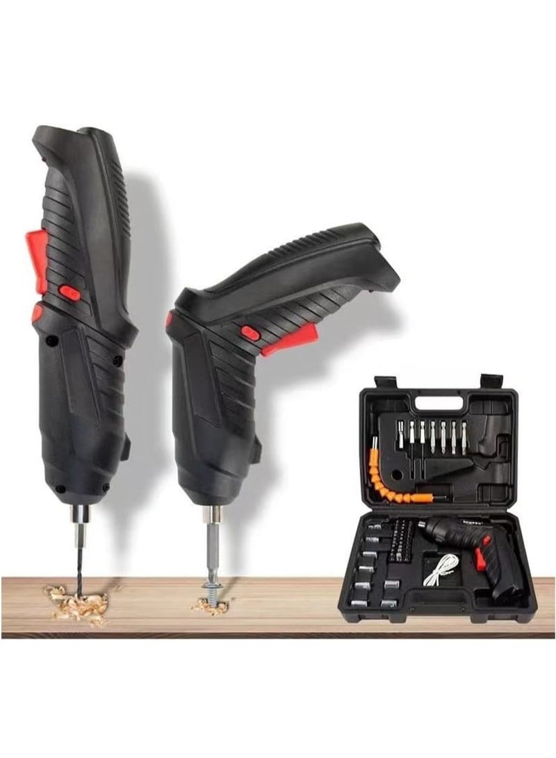 Multifunction USB Charging Folding Electric Screwdriver,Forward And Reverse,Electric Drill, 45 Piece Screwdriving Set with Tough Case,1 Set  - Image 1