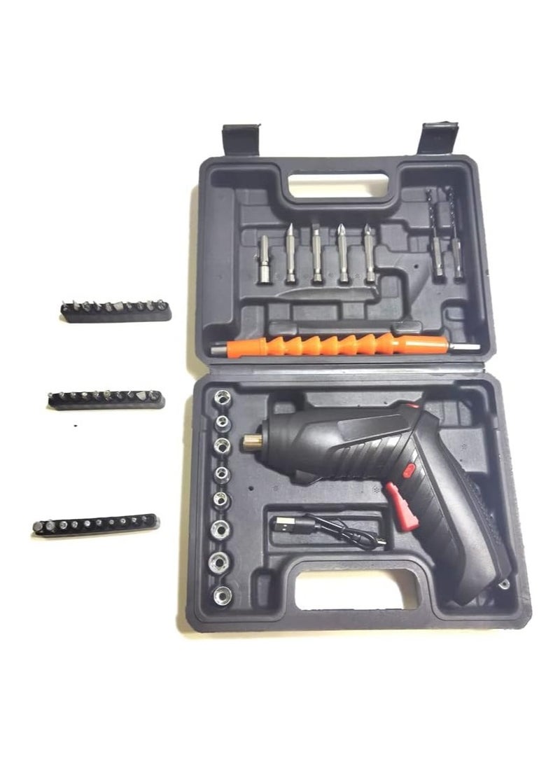 Multifunction USB Charging Folding Electric Screwdriver,Forward And Reverse,Electric Drill, 45 Piece Screwdriving Set with Tough Case,1 Set  - Image 2