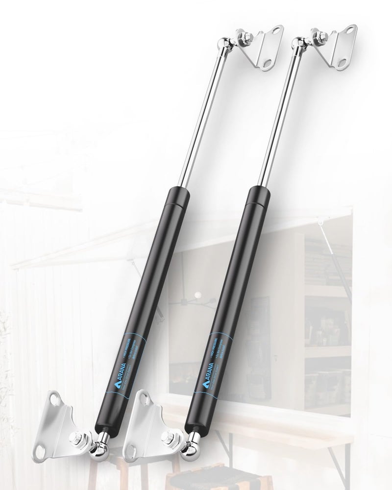 ARANA Gas Struts 20 inch 45LB Gas Spring Shocks Props with Mounting Bracket 20 200N Hydraulic Lift Support Gas Piston for TV Cabinet Door Bench Lid Light Window Floor Hatch Storage Box Lid 2Pcs