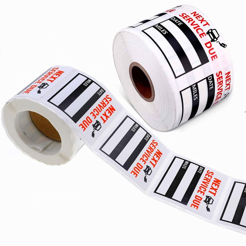 Oil Change Service Reminder Stickers  300 Pcs 2x2 Black Next Service Due Roll Removable Vinyl Peel  Write No Residue Car Sticker