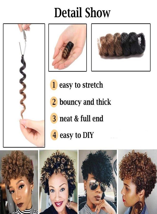 S-noilite [5 packs] Short Curls Crochet Hair Braids for Black Women 12mm Jamaican Bounce Curls Jump Wand for DIY Mohawk Afro Twist Braided Wigs Braiding Hair Extensions (10",Dark Brown) - Image 4