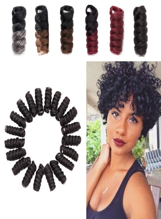 S-noilite [5 packs] Short Curls Crochet Hair Braids for Black Women 12mm Jamaican Bounce Curls Jump Wand for DIY Mohawk Afro Twist Braided Wigs Braiding Hair Extensions (10",Dark Brown) - Image 1