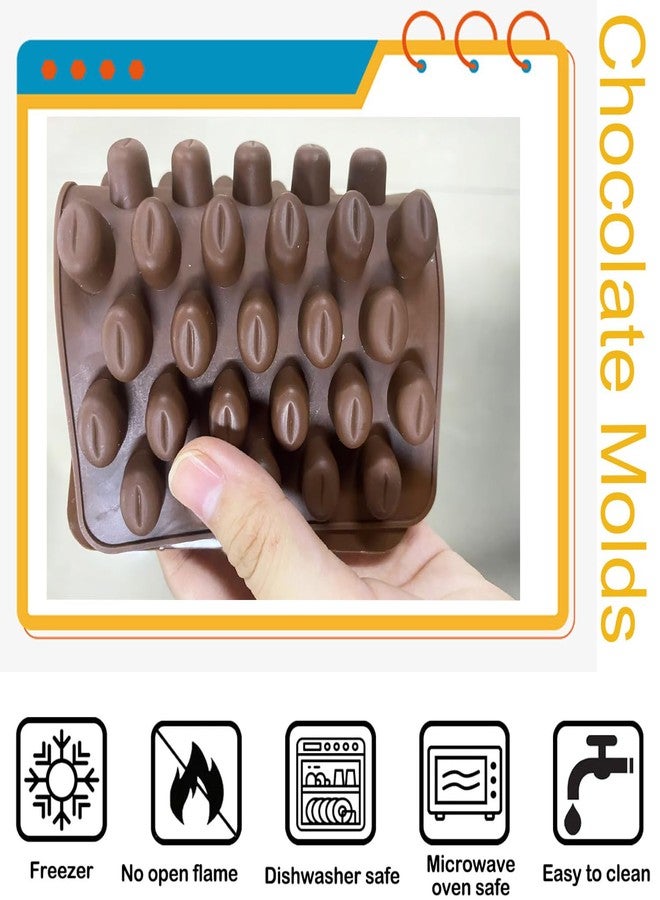 YIMINGMOLD قالب سيليكون YIMINGMOLD على شكل حبوب قهوة صغيرة، 55 تجويفًا، لتزيين الكيك بنفسك، طقم من قطعتين - Image 3