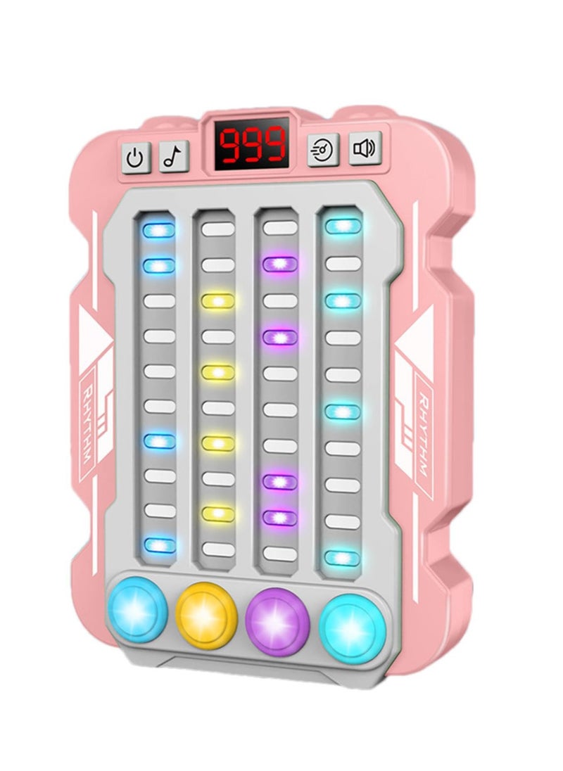 Colorful Rhythm Game Machine, Musical Button Table Game, Portable Music Push Games, Interactive Lighting Quick Push Machine Adjustable Modes Lighting Games for Kids Boys and Girls(Pink)  - Image 2