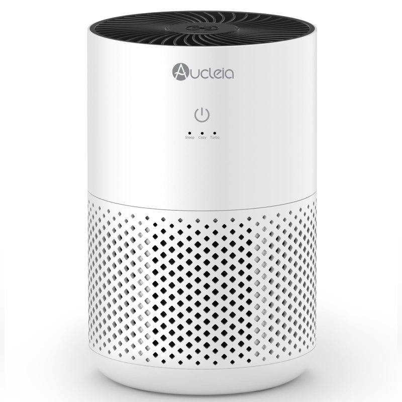 Aucleia Air Purifiers for Bedroom Home with H13 True HEPA Filter, 20dB Quiet Air Cleaner for Pets Hair Dander Odor, Smoke Dust Pollen, Aromatherapy Function, White - Image 1