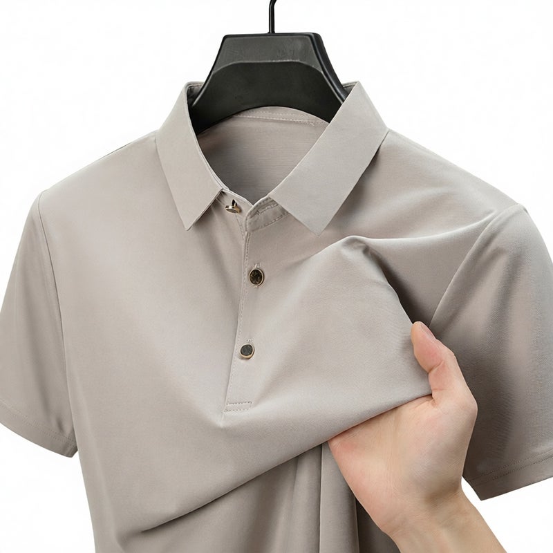 Mens Casual Polo Shirt Short Sleeve Summer Top Breathable Lightweight Fabric