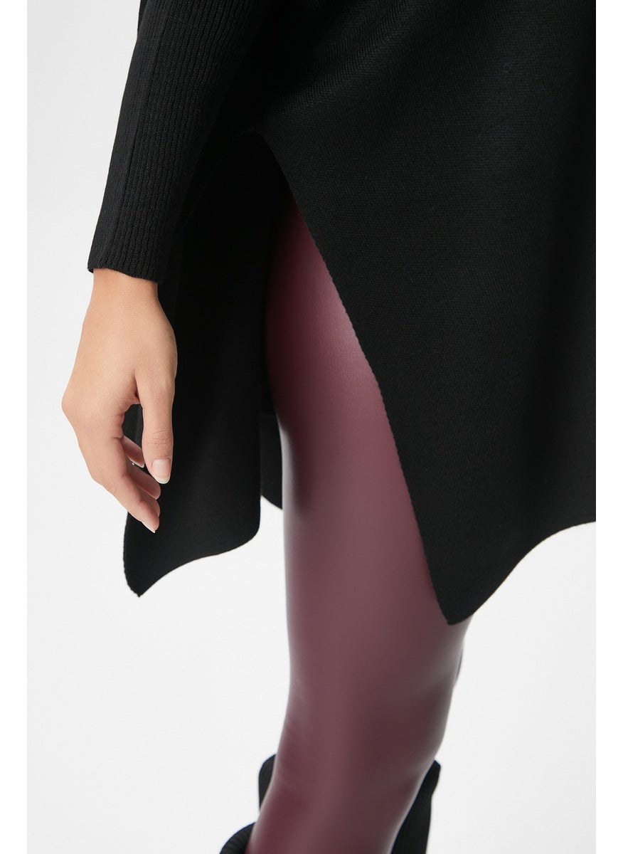 Ritnice - Women's Zenta Oversize Side Slit Black Knit Sweater - Image 1