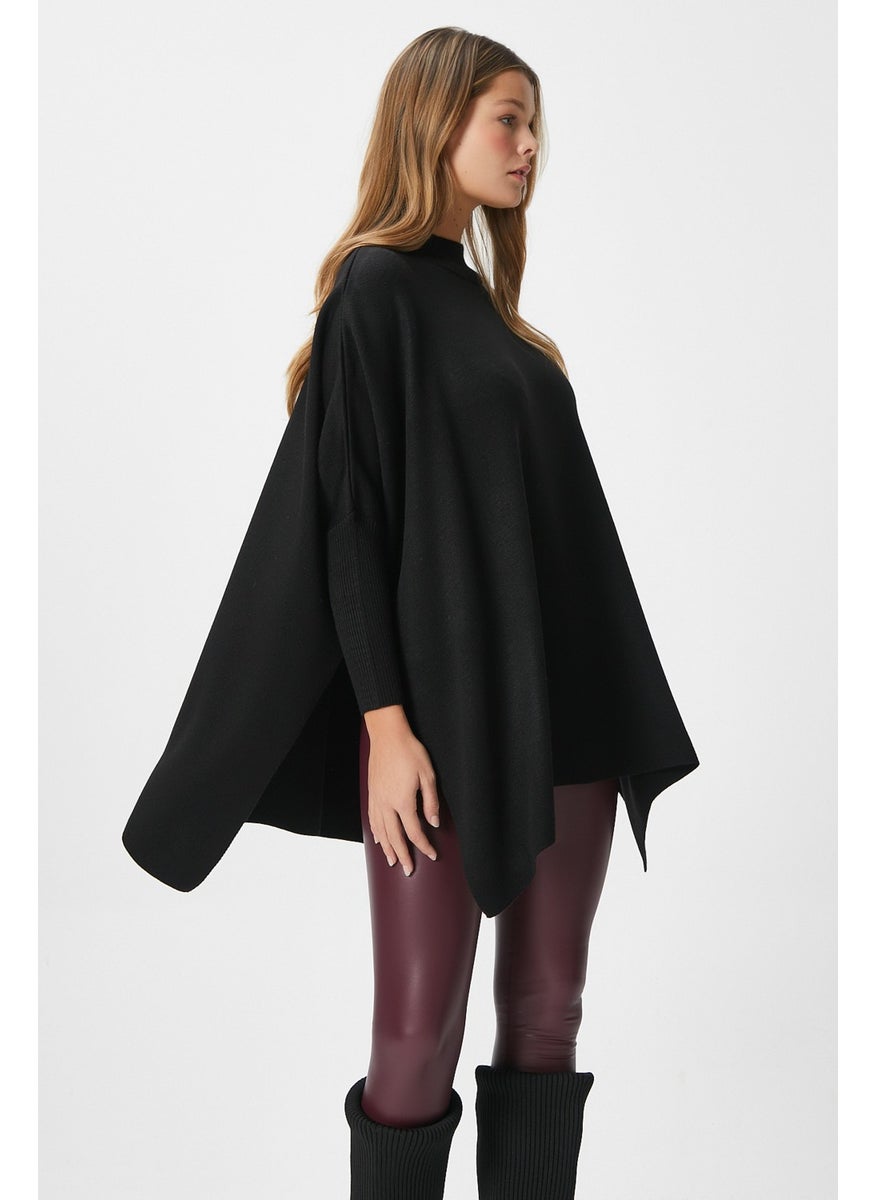 Ritnice - Women's Zenta Oversize Side Slit Black Knit Sweater - Image 1