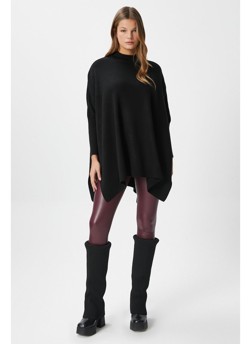Ritnice - Women's Zenta Oversize Side Slit Black Knit Sweater - Image 1