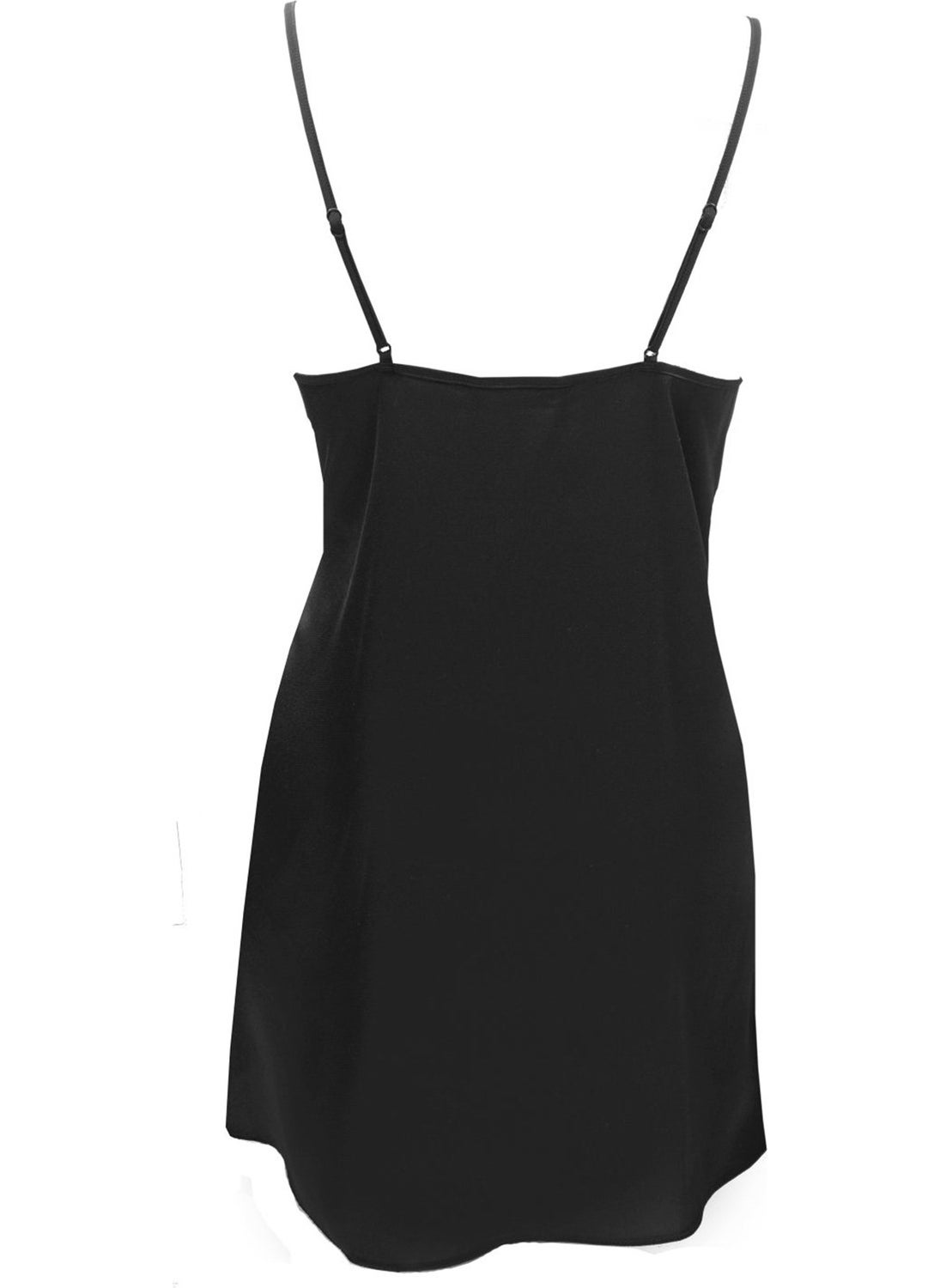 Magic Form - 87430 Women's Black Crepe Satin Lace Nightgown - Image 1