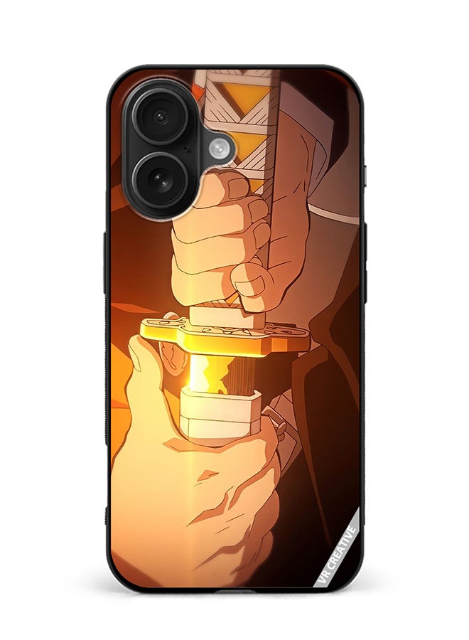 Protective Case Cover For Apple iPhone 16 Plus Sword Design Multicolour