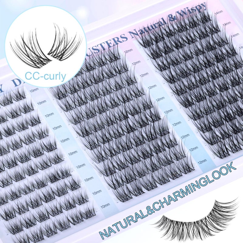 zanlufly Wispy Lash Clusters Kit Natural Lash Extension Kit DIY Eyelash Extension Kit 10-14MM Individual Lashes Thin Band Eyelash Clusters with Lash Cluster Glue and Tweezers by zanlufly - Image 5