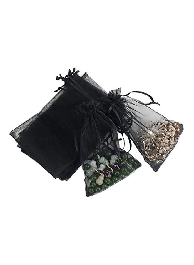 Package 100pcs Black Organza Jewellery Bags - Image 3